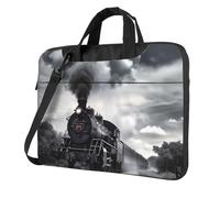 GDSHJKLW 14 Inch Laptop Shoulder Bag For Men Women,Waterproof Briefcase Messenger Bag Steam Train Clouds Laptop Sleeve Bag W/Strap Handle
