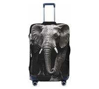 GDSHJKLW 3d Gray Elephant Travel Luggage Cover Suitcase Protector Washable Elastic Suitcase Cover Anti-Scratch Luggage Protector Large Travel Suitcase Baggage Cover Fits 18-32 Inch Suitcase, Black, L