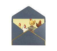 GDSHJKLW A Brood of Chickens Greeting Card with Black Envelopes, 4x6 Thinking of You Cards Happy Birthday Wedding Invitation Blank Note Card for All Occasions
