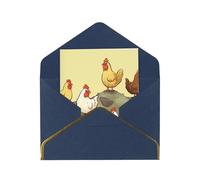 GDSHJKLW A Brood of Chickens Greeting Card with Blue Envelopes, 4x6 Thinking of You Cards Happy Birthday Wedding Invitation Blank Note Card for All Occasions