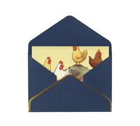 GDSHJKLW A Brood of Chickens Greeting Card with Blue Envelopes, 4x6 Thinking of You Cards Happy Birthday Wedding Invitation Blank Note Card for All Occasions
