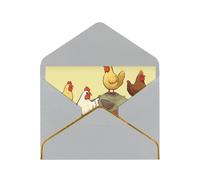 GDSHJKLW A Brood of Chickens Greeting Card with Light Grey Envelopes, 4x6 Thinking of You Cards Happy Birthday Wedding Invitation Blank Note Card for All Occasions
