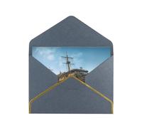 GDSHJKLW Abandoned Cruise Ship at Sea Greeting Card with Black Envelopes, 4x6 Thinking of You Cards Happy Birthday Wedding Invitation Blank Note Card for All Occasions