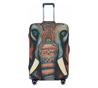 GDSHJKLW Abstract Elephant Travel Luggage Cover Suitcase Protector Washable Elastic Suitcase Cover Anti-Scratch Luggage Protector Travel Suitcase Baggage Cover Fits 18-32 Inch Suitcase, Black, L