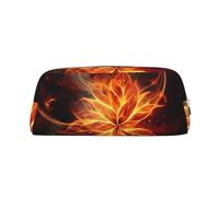 GDSHJKLW Abstract Fire Flowers Leather Pencil Case Large Capacity Pen Pouch,Zipper Makeup Bag For Women Men Travel Toiletry Bags Waterproof Cosmetic Bag Wide-Open Coin Pouch Purse