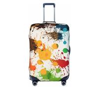 GDSHJKLW Abstract Paint Splashes Travel Luggage Cover Suitcase Protector Washable Elastic Suitcase Cover Anti-Scratch Luggage Protector Travel Suitcase Baggage Cover Fits 18-32 Inch Suitcase, Black