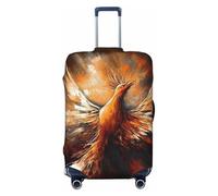 GDSHJKLW Abstract Phoenix Travel Luggage Cover Suitcase Protector Washable Elastic Suitcase Cover Anti-Scratch Luggage Protector Travel Suitcase Baggage Cover Fits 18-32 Inch Suitcase, Black, M