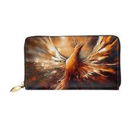 GDSHJKLW Abstract Phoenix Women Wallets Leather Zip Around Clutch Purses Waterproof Credit Card Holder With Phone Holder Ladies Travel Coin Purse