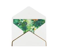 GDSHJKLW Abstract Seasonal Green Floral Greeting Card with White Envelopes, 4x6 Thinking of You Cards Happy Birthday Wedding Invitation Blank Note Card for All Occasions