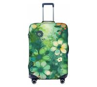 GDSHJKLW Abstract Seasonal Green Floral Travel Luggage Cover Suitcase Protector Washable Elastic Suitcase Cover Anti-Scratch Luggage Protector Travel Suitcase Baggage Cover Fits 18-32 Inch Suitcase