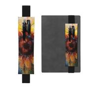 GDSHJKLW Abstract Sunflower Multicolor Elastic Band Pen Holder Detachable Pu Leather Pen Sleeve Pouch Journal Pencil Holder Pencil Case Office Supplies Gift For Hardcover Journals Notebooks Planners