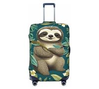 GDSHJKLW Adorable Sloth Travel Luggage Cover Suitcase Protector Washable Elastic Suitcase Cover Anti-Scratch Luggage Protector Travel Suitcase Baggage Cover Fits 18-32 Inch Suitcase, Black, M