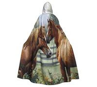GDSHJKLW - Adult Animal Halloween Hooded Cloak Horse Embroidery Full Length Cloak Halloween Christmas Cosplay Costume for Men Women