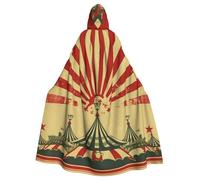 GDSHJKLW - Adult Halloween Hooded Cloak Classic Circus Design Full Length Cloak Halloween Christmas Cosplay Costume for Men Women