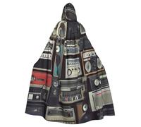 GDSHJKLW - Adult Halloween Hooded Cloak Classic Style Radio Wall Cloak Full Length Cloak Halloween Christmas Cosplay Costume for Men Women