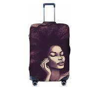 GDSHJKLW African Hair Black Women Travel Luggage Cover Suitcase Protector Washable Elastic Suitcase Cover Anti-Scratch Luggage Protector Travel Suitcase Baggage Cover Fits 18-32 Inch Suitcase, Black