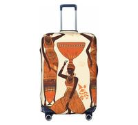 GDSHJKLW African Tribal Woman Travel Luggage Cover Suitcase Protector Washable Elastic Suitcase Cover Anti-Scratch Luggage Protector Travel Suitcase Baggage Cover Fits 18-32 Inch Suitcase, Black, M