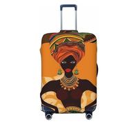 GDSHJKLW African Woman Travel Luggage Cover Suitcase Protector Washable Elastic Suitcase Cover Anti-Scratch Luggage Protector Small Travel Suitcase Baggage Cover Fits 18-32 Inch Suitcase, Black, S