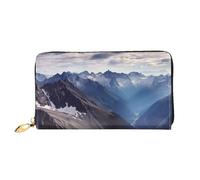GDSHJKLW Alps Panorama Women Wallets Leather Zip Around Clutch Purses Waterproof Credit Card Holder With Phone Holder Ladies Travel Coin Purse