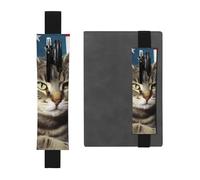 GDSHJKLW American Cat Usa Flag Elastic Band Pen Holder Detachable Pu Leather Pen Sleeve Pouch Journal Pencil Holder Pencil Case Office Supplies Gift For Hardcover Journals Notebooks Planners