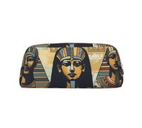 GDSHJKLW Ancient Egypt Tribe Series Leather Pencil Case Large Capacity Pen Pouch,Zipper Makeup Bag For Women Men Travel Toiletry Bags Waterproof Cosmetic Bag Wide-Open Coin Pouch Purse
