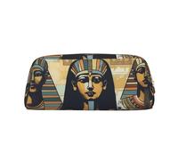 GDSHJKLW Ancient Egypt Tribe Series Leather Pencil Case Large Capacity Pen Pouch,Zipper Makeup Bag For Women Men Travel Toiletry Bags Waterproof Cosmetic Bag Wide-Open Coin Pouch Purse