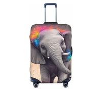 GDSHJKLW Animal Cartoon Elephant Travel Luggage Cover Suitcase Protector Washable Elastic Suitcase Cover Anti-Scratch Luggage Protector Travel Suitcase Baggage Cover Fits 18-32 Inch Suitcase, Black, M