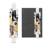 GDSHJKLW Animal Cartoon Owls Cute Elastic Band Pen Holder Detachable Pu Leather Pen Sleeve Pouch Journal Pencil Holder Pencil Case Office Supplies Gift For Hardcover Journals Notebooks Planners