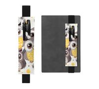 GDSHJKLW Animal Cartoon Owls Cute Elastic Band Pen Holder Detachable Pu Leather Pen Sleeve Pouch Journal Pencil Holder Pencil Case Office Supplies Gift For Hardcover Journals Notebooks Planners