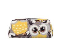 GDSHJKLW Animal Cartoon Owls Cute Leather Pencil Case Large Capacity Pen Pouch,Zipper Makeup Bag For Women Men Travel Toiletry Bags Waterproof Cosmetic Bag Wide-Open Coin Pouch Purse