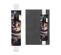 GDSHJKLW Animal Cat Astronaut Elastic Band Pen Holder Detachable Pu Leather Pen Sleeve Pouch Journal Pencil Holder Pencil Case Office Supplies Gift For Hardcover Journals Notebooks Planners