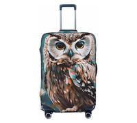 GDSHJKLW Animal Cute Owl Travel Luggage Cover Suitcase Protector Washable Elastic Suitcase Cover Anti-Scratch Luggage Protector Travel Suitcase Baggage Cover Fits 18-32 Inch Suitcase, Black, L