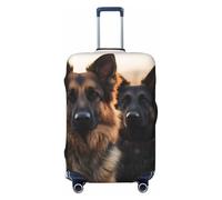 GDSHJKLW Animal German Shepherd Travel Luggage Cover Suitcase Protector Washable Elastic Suitcase Cover Anti-Scratch Luggage Protector Travel Suitcase Baggage Cover Fits 18-32 Inch Suitcase, Black, S
