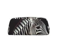 GDSHJKLW Animal Zebra Leather Pencil Case Large Capacity Pen Pouch,Zipper Makeup Bag For Women Men Travel Toiletry Bags Waterproof Cosmetic Bag Wide-Open Coin Pouch Purse