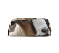 GDSHJKLW Animals Goat Leather Pencil Case Large Capacity Pen Pouch,Zipper Makeup Bag For Women Men Travel Toiletry Bags Waterproof Cosmetic Bag Wide-Open Coin Pouch Purse, Gold, One Size