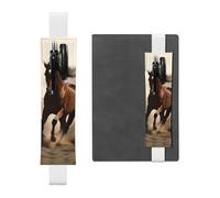 GDSHJKLW Animals Horse Running Elastic Band Pen Holder Detachable Pu Leather Pen Sleeve Pouch Journal Pencil Holder Pencil Case Office Supplies Gift For Hardcover Journals Notebooks Planners