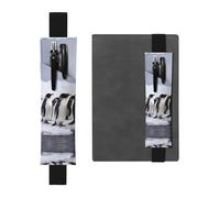 GDSHJKLW Antarctica Penguins Elastic Band Pen Holder Detachable Pu Leather Pen Sleeve Pouch Journal Pencil Holder Pencil Case Office Supplies Gift For Hardcover Journals Notebooks Planners
