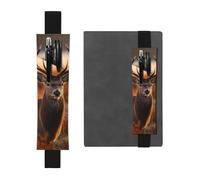 GDSHJKLW Antler Red Deer Elastic Band Pen Holder Detachable Pu Leather Pen Sleeve Pouch Journal Pencil Holder Pencil Case Office Supplies Gift For Hardcover Journals Notebooks Planners