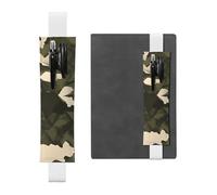 GDSHJKLW Army Camouflage Elastic Band Pen Holder Detachable Pu Leather Pen Sleeve Pouch Journal Pencil Holder Pencil Case Office Supplies Gift For Hardcover Journals Notebooks Planners