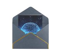 GDSHJKLW Artificial Intelligence Brain Greeting Card with Black Envelopes, 4x6 Thinking of You Cards Happy Birthday Wedding Invitation Blank Note Card for All Occasions