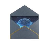 GDSHJKLW Artificial Intelligence Brain Greeting Card with Black Envelopes, 4x6 Thinking of You Cards Happy Birthday Wedding Invitation Blank Note Card for All Occasions