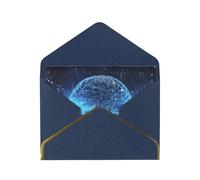 GDSHJKLW Artificial Intelligence Brain Greeting Card with Blue Envelopes, 4x6 Thinking of You Cards Happy Birthday Wedding Invitation Blank Note Card for All Occasions