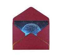 GDSHJKLW Artificial Intelligence Brain Greeting Card with Dark Red Envelopes, 4x6 Thinking of You Cards Happy Birthday Wedding Invitation Blank Note Card for All Occasions