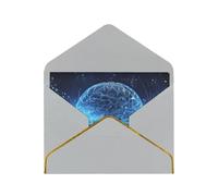 GDSHJKLW Artificial Intelligence Brain Greeting Card with Light Grey Envelopes, 4x6 Thinking of You Cards Happy Birthday Wedding Invitation Blank Note Card for All Occasions
