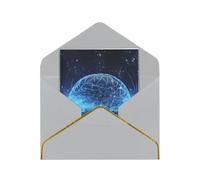 GDSHJKLW Artificial Intelligence Brain Greeting Card with Light Grey Envelopes, 4x6 Thinking of You Cards Happy Birthday Wedding Invitation Blank Note Card for All Occasions
