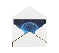 GDSHJKLW Artificial Intelligence Brain Greeting Card with White Envelopes, 4x6 Thinking of You Cards Happy Birthday Wedding Invitation Blank Note Card for All Occasions