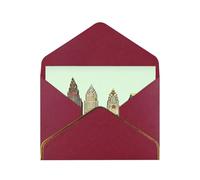 GDSHJKLW Austin Texas Greeting Card with Dark Red Envelopes, 4x6 Thinking of You Cards Happy Birthday Wedding Invitation Blank Note Card for All Occasions