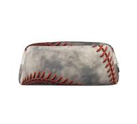 GDSHJKLW Baseball Leather Pencil Case Large Capacity Pen Pouch,Zipper Makeup Bag For Women Men Travel Toiletry Bags Waterproof Cosmetic Bag Wide-Open Coin Pouch Purse