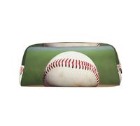 GDSHJKLW Baseball Leather Pencil Case Large Capacity Pen Pouch,Zipper Makeup Bag For Women Men Travel Toiletry Bags Waterproof Cosmetic Bag Wide-Open Coin Pouch Purse