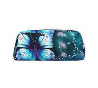 GDSHJKLW Beautiful Butterfly1 Leather Pencil Case Large Capacity Pen Pouch,Zipper Makeup Bag For Women Men Travel Toiletry Bags Waterproof Cosmetic Bag Wide-Open Coin Pouch Purse